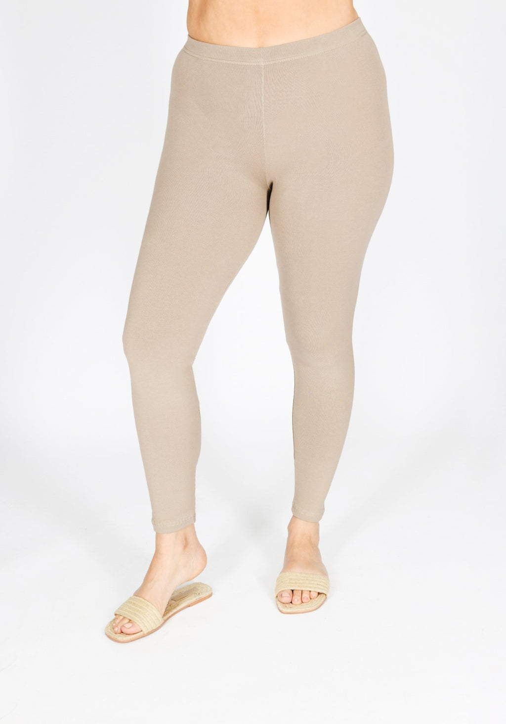 Classic Plus Size Oatmeal Beige Leggings 1