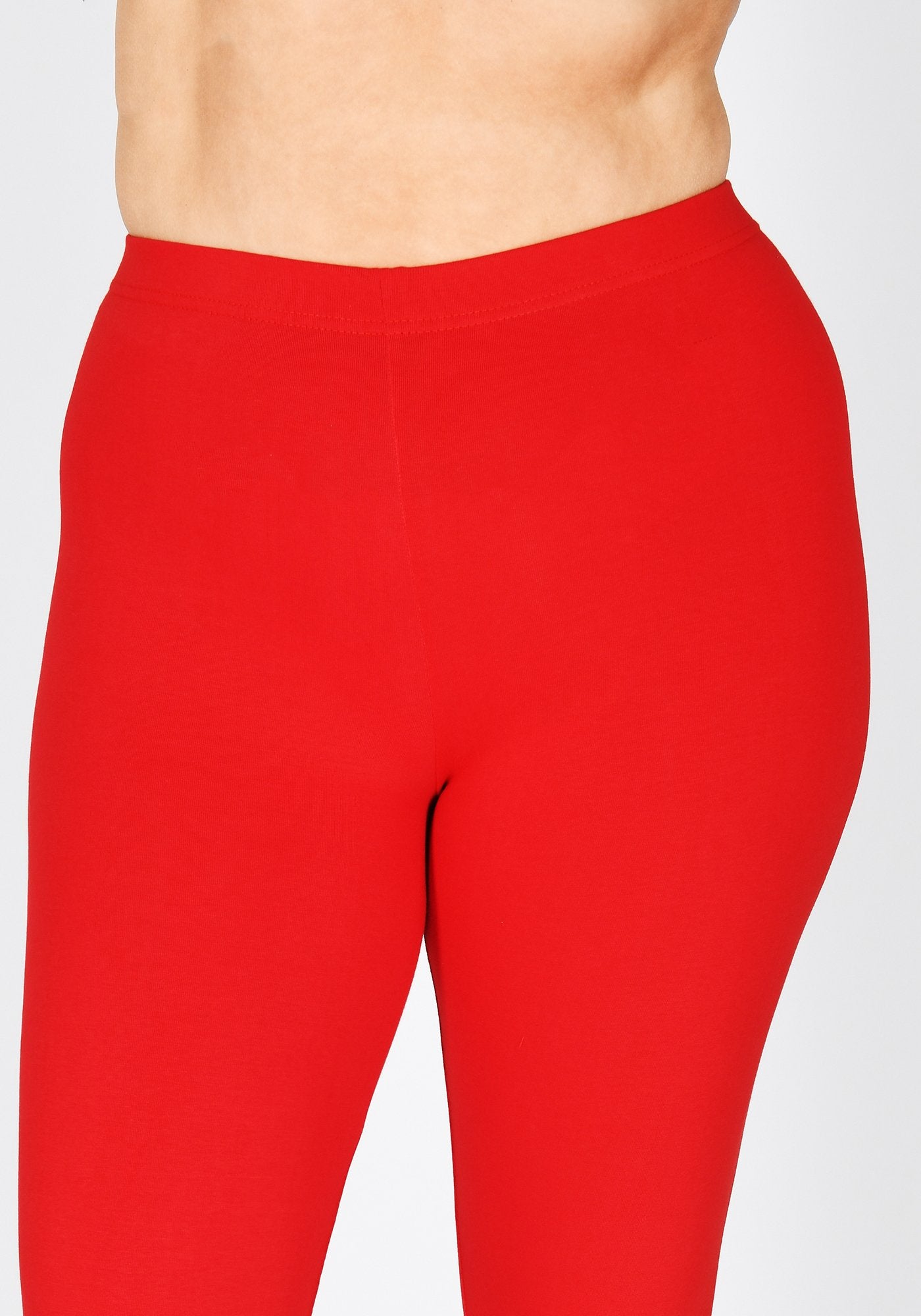 Plus Size Poppy Red Cropped Leggings 4