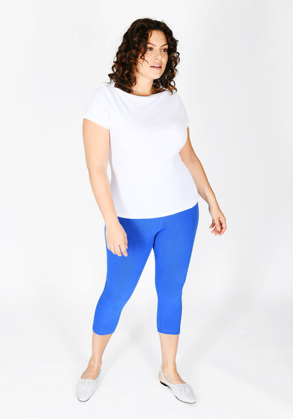 Plus Size True Blue Cropped Leggings 1