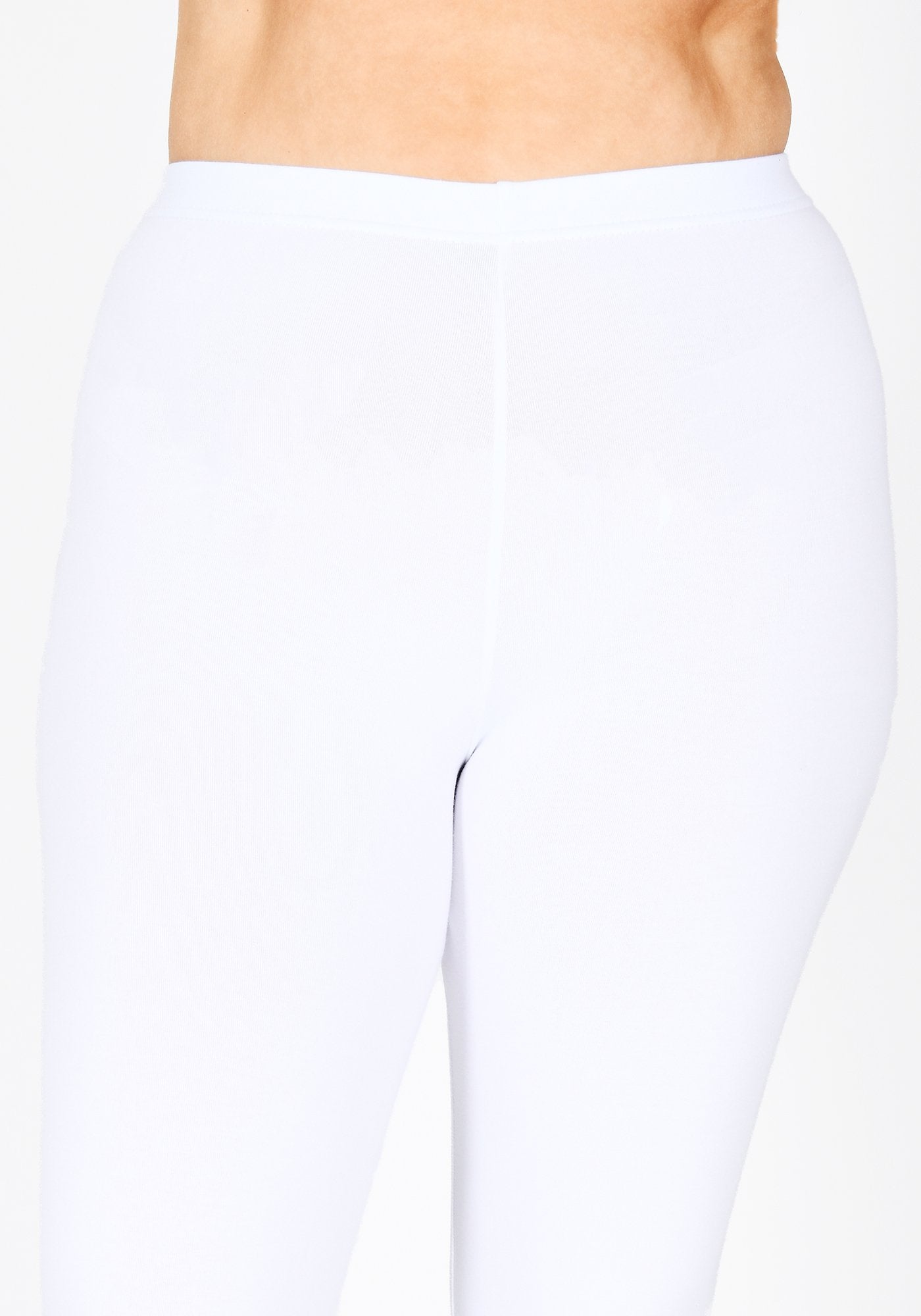 Plus Size White Cropped Leggings 4