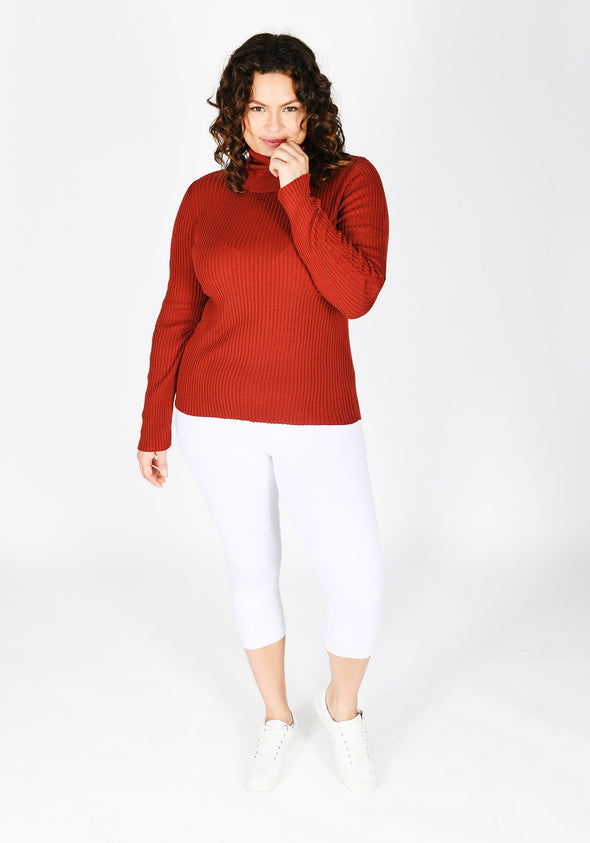 Plus Size White Cropped Leggings 1