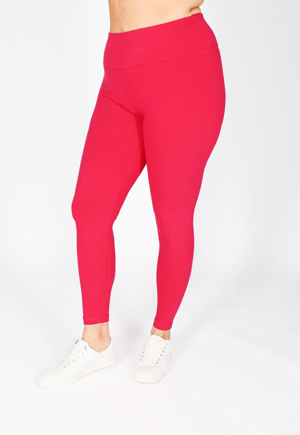 Plus Size Intense Pink High Waisted Leggings 1