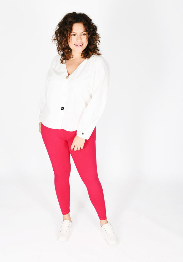 Plus Size Intense Pink High Waisted Leggings 1