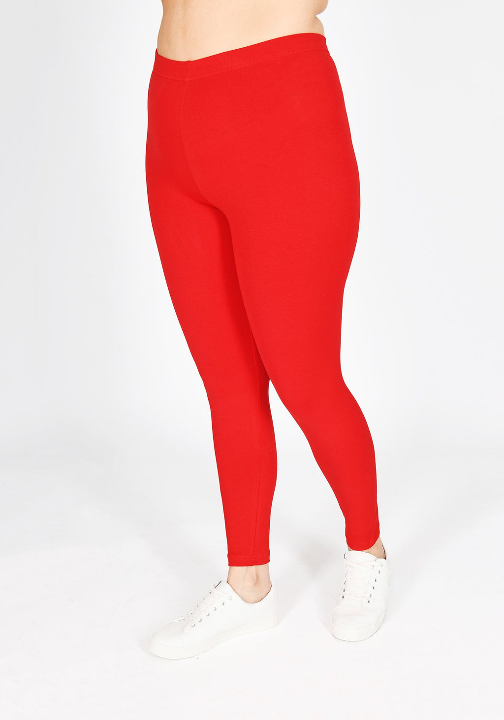 Classic Plus Size Poppy Red Leggings 1