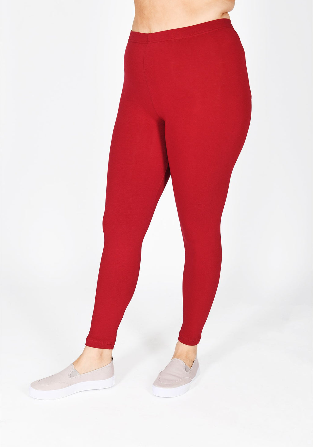 Classic Plus Size Red Wine Leggings 1