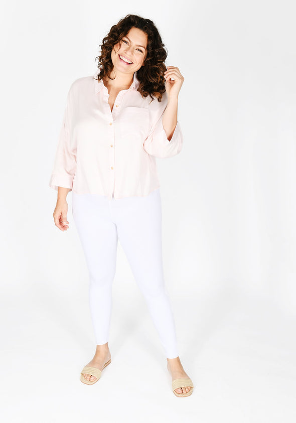 Classic Plus Size White Leggings 1