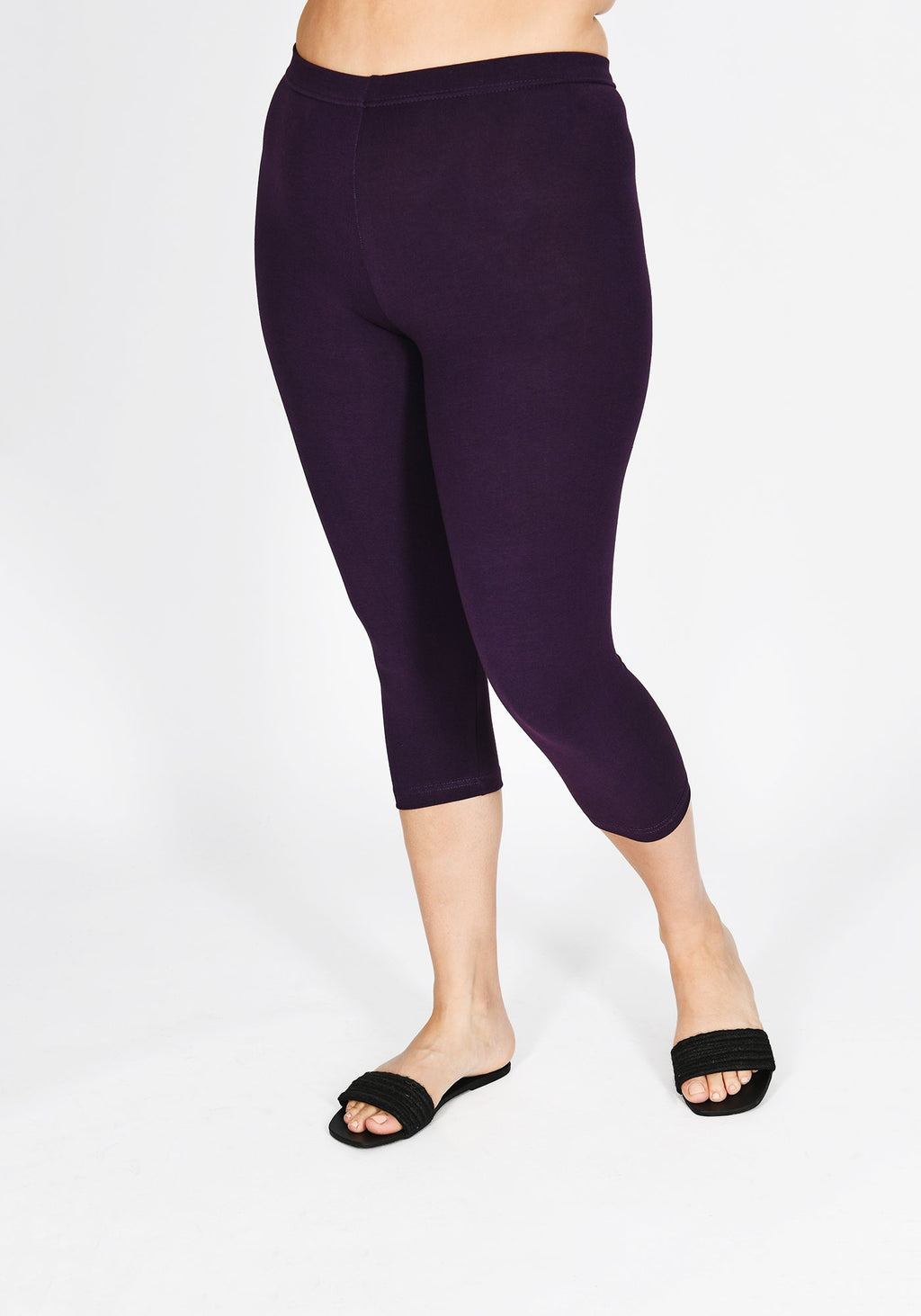 Plus Size Acai Purple Cropped Leggings 1