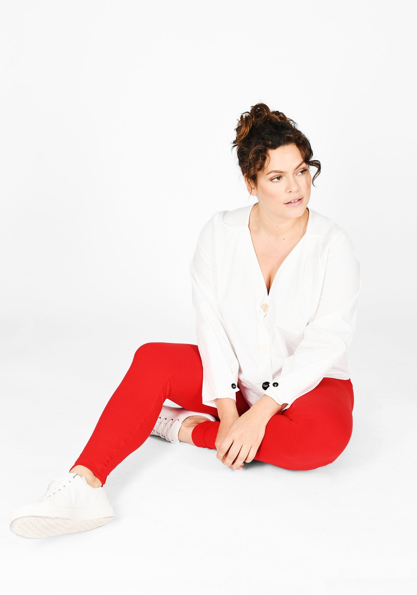 Plus Size Poppy Red High Waisted Leggings 5