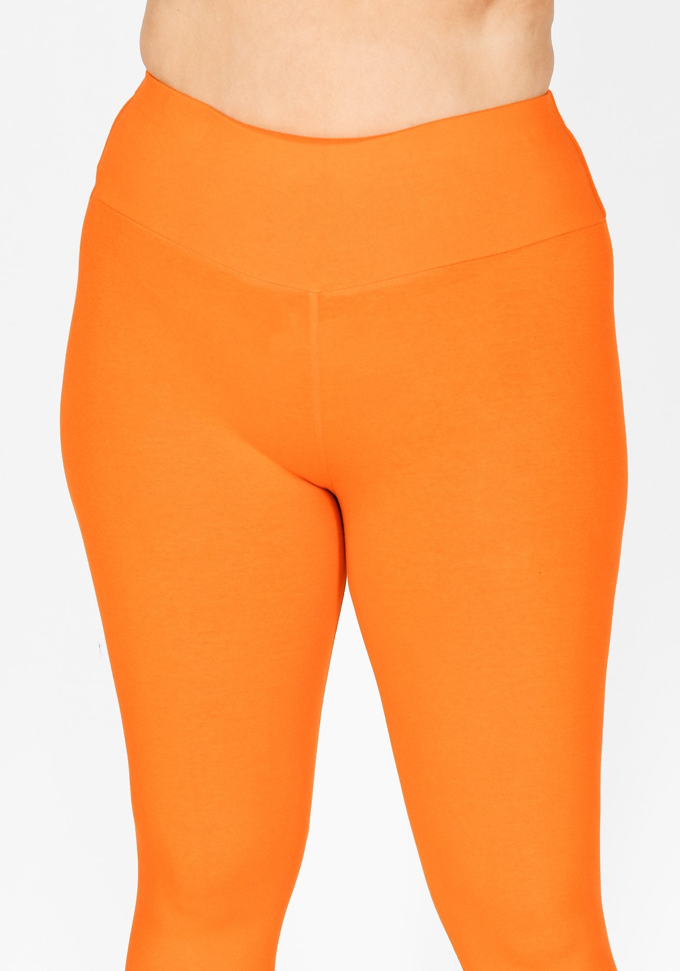 Plus Size Tiger Orange High Waisted Leggings 4