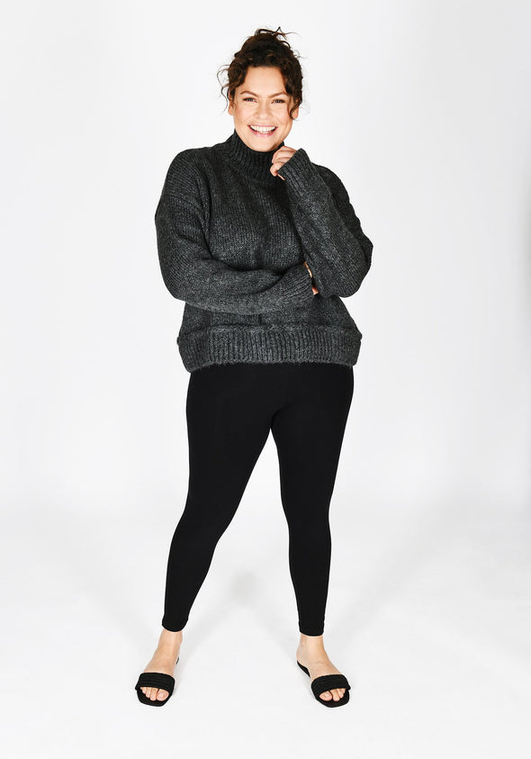 Classic Plus Size Black Leggings 1