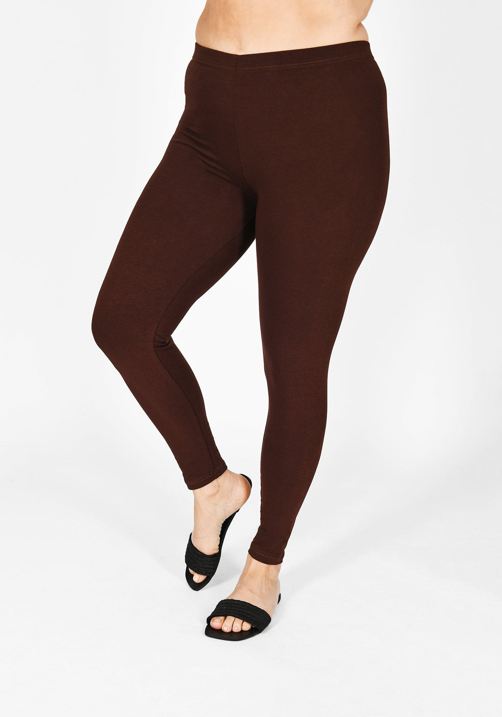 Classic Plus Size Chocolate Brown Leggings 1