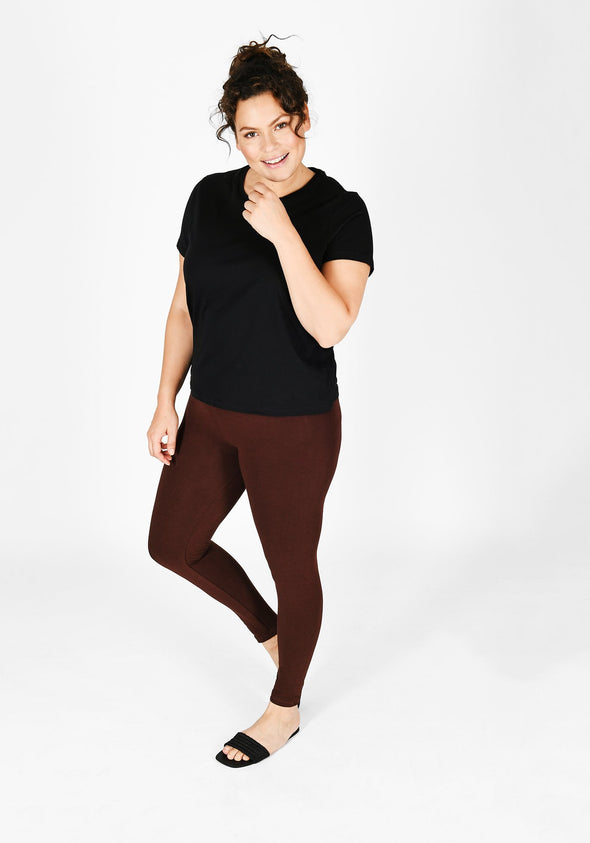 Classic Plus Size Chocolate Brown Leggings 1
