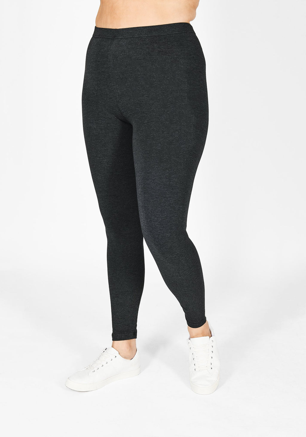 Classic Plus Size Dark Grey Marl Leggings 1