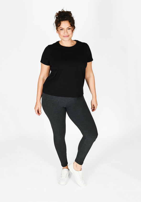 Classic Plus Size Dark Grey Marl Leggings 1