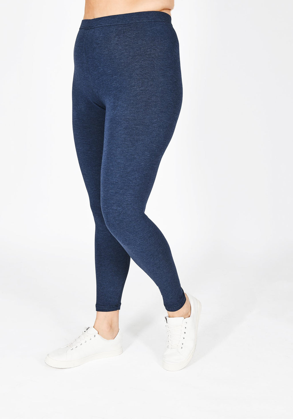 Classic Plus Size Infinity Blue Marl Leggings 1