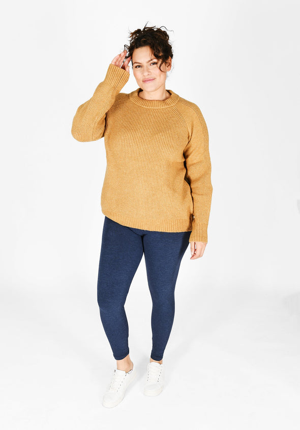 Classic Plus Size Infinity Blue Marl Leggings 1