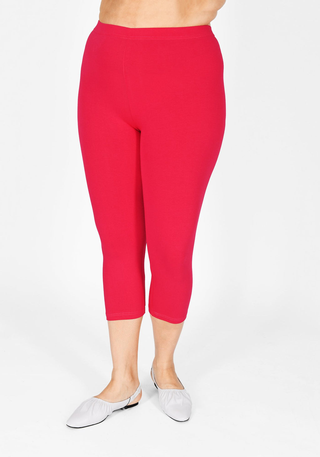 Plus Size Intense Pink Cropped Leggings 1