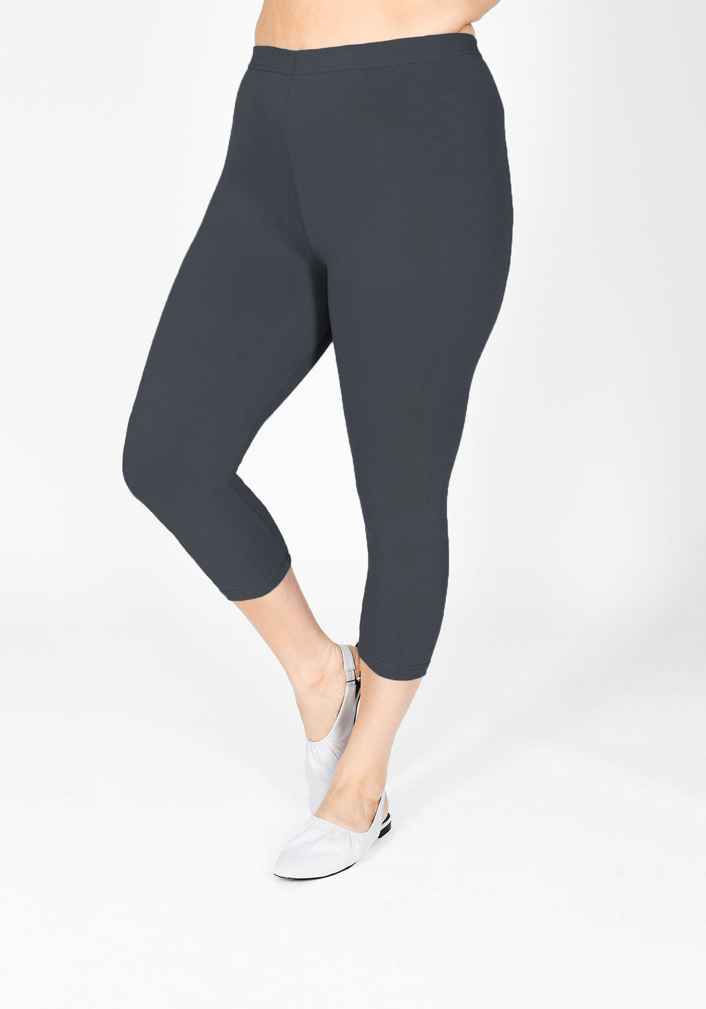 Plus Size Odyssey Grey Cropped Leggings