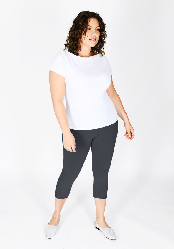 Plus Size Odyssey Grey Cropped Leggings