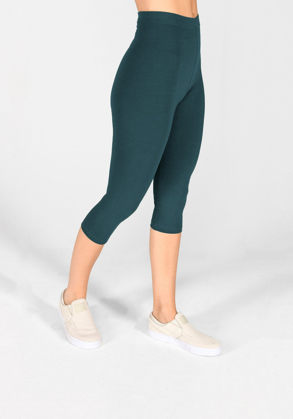 Petrol Blue Cropped Leggings