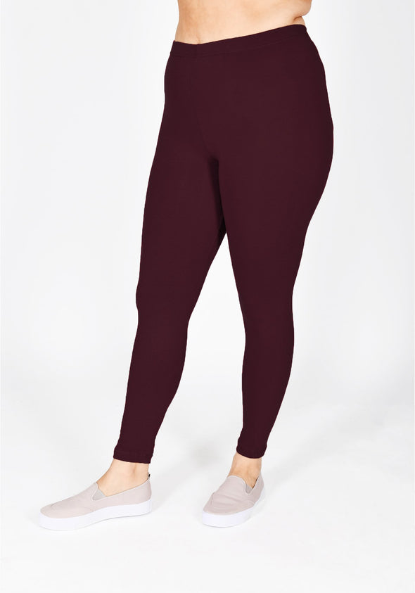 Classic Plus Size Burgundy Leggings