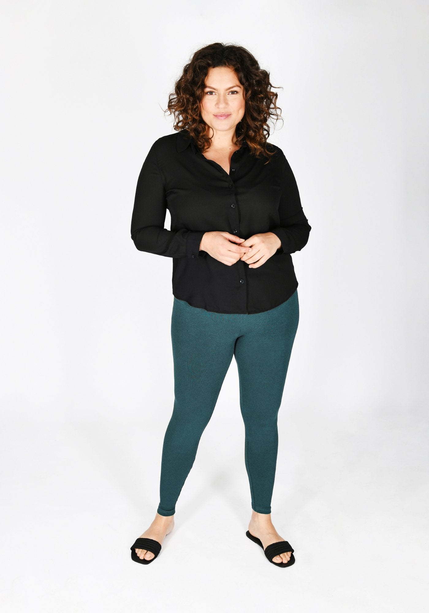 Plus Size Petrol Blue High Waisted Leggings