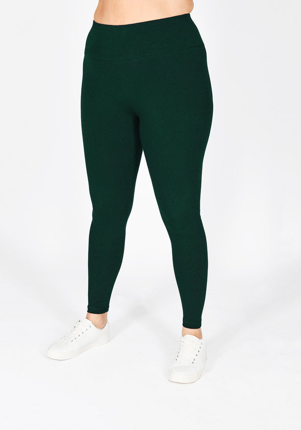 Plus Size Forest Green High Waisted Leggings