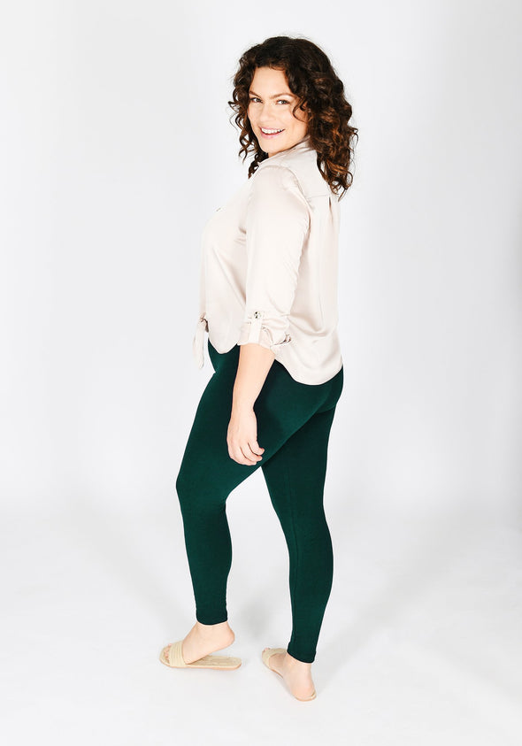 Classic Plus Size Forest Green Leggings