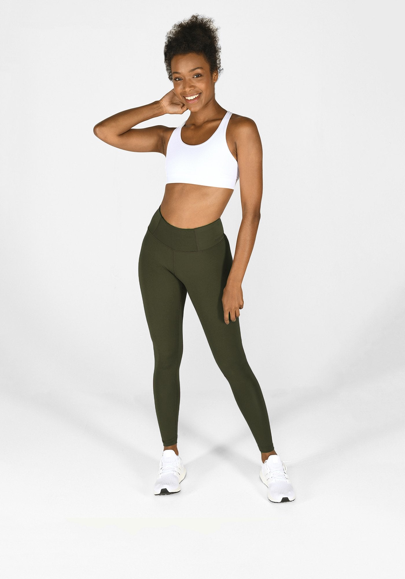 Focus Full Length Olive Green Sports Leggings